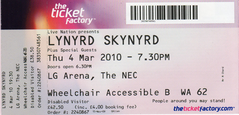 LYNYRD SKYNYRD Ticket